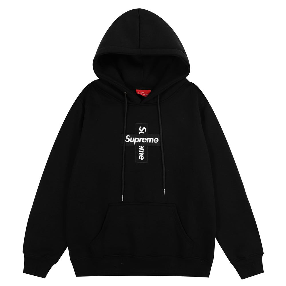 Moletom Cross Box Logo Supreme Preto